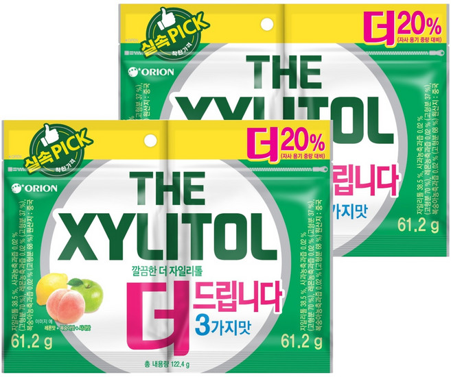 오리온 깔끔한 더 자일리톨, 61.2g, 4개