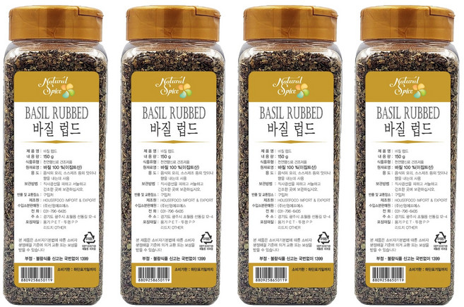 내츄럴스파이스 바질 럽드, 150g, 4개