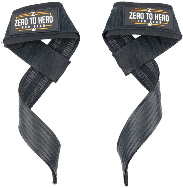 제로투히어로 논슬립 헬스 스트랩 손목보호대 양쪽 세트, Type2Black, 1세트