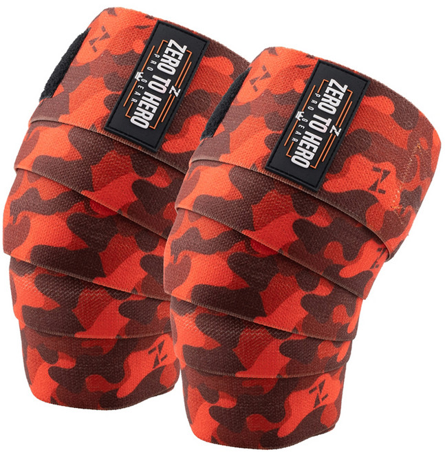 제로투히어로 카모 무릎보호대 SIGNATURE 좌우세트, 1세트, 레드 카모