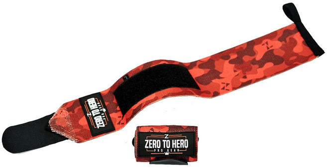 제로투히어로 카모 손목보호대 SIGNATURE 좌우세트, 1세트, 레드 카모