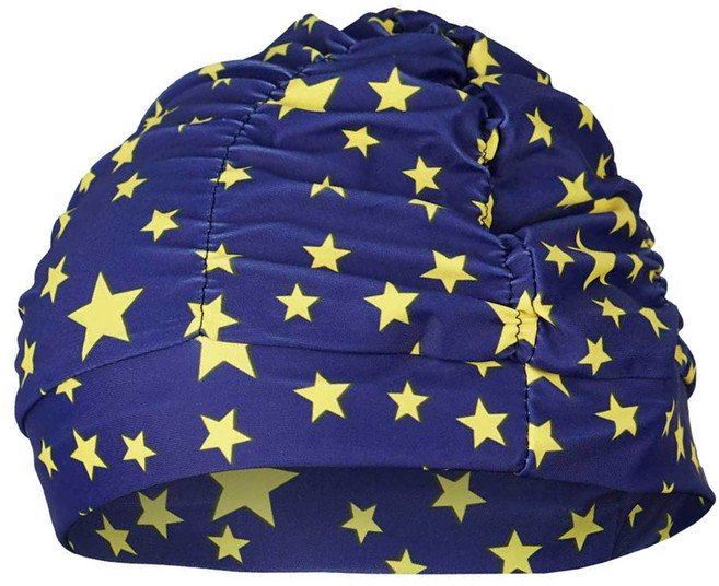 MOA SPORTS 皺褶泳帽, 1個, 星海軍