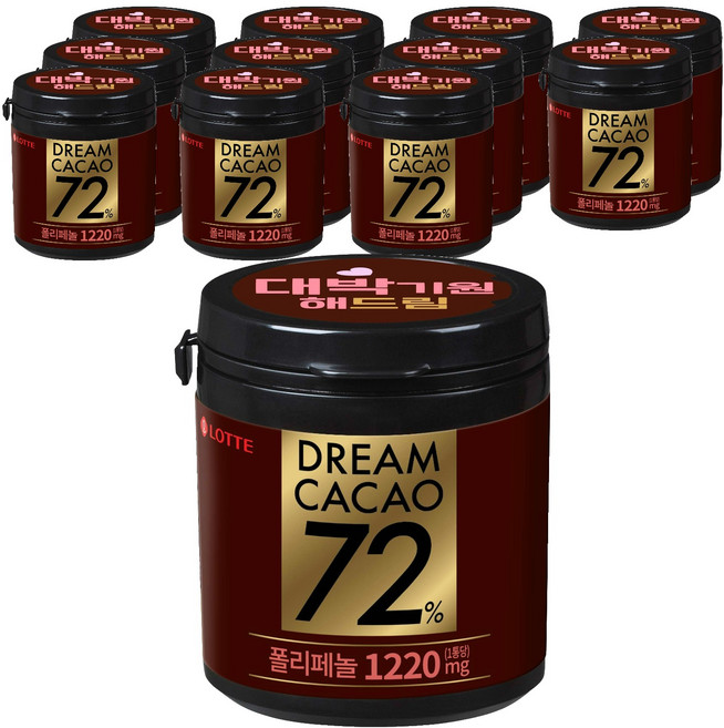 롯데웰푸드 드림카카오 초콜릿 72%, 86g, 12개