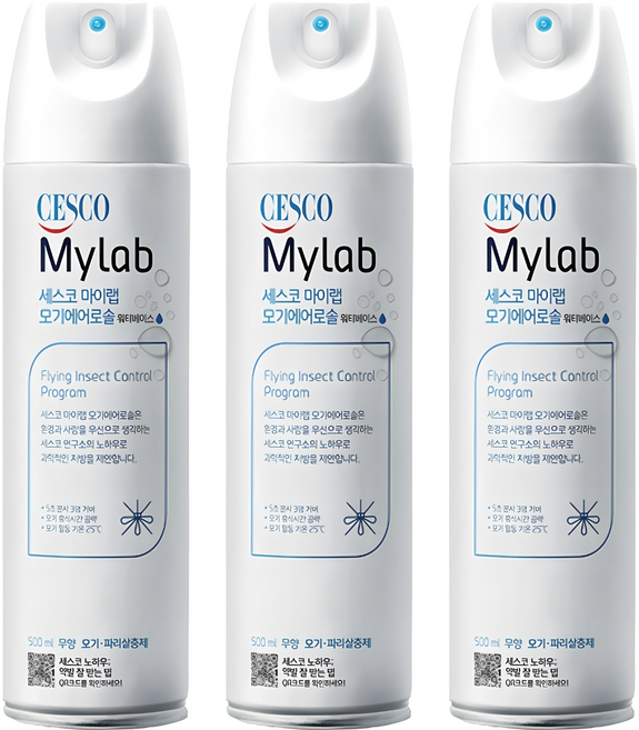 세스코마이랩 모기 에어로솔 워터베이스 무향, 3개, 500ml
