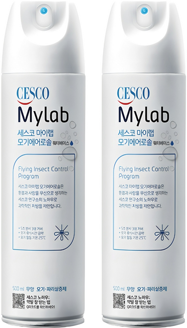 세스코마이랩 모기 에어로솔 워터베이스 무향, 2개, 500ml