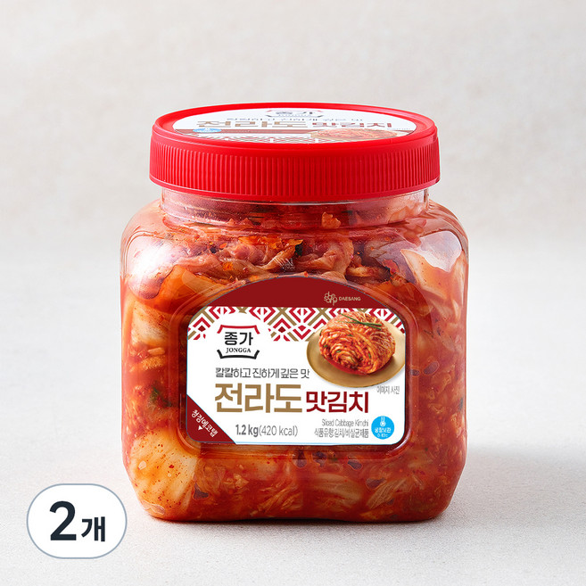 종가 전라도 맛김치, 1.2kg, 2개