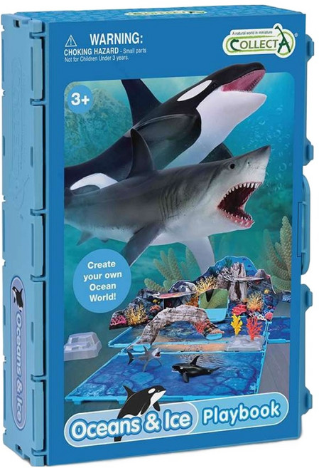 NEW WIS 小牛津 collectA 迷你海洋動物書玩具套組, 藍色, 1組
