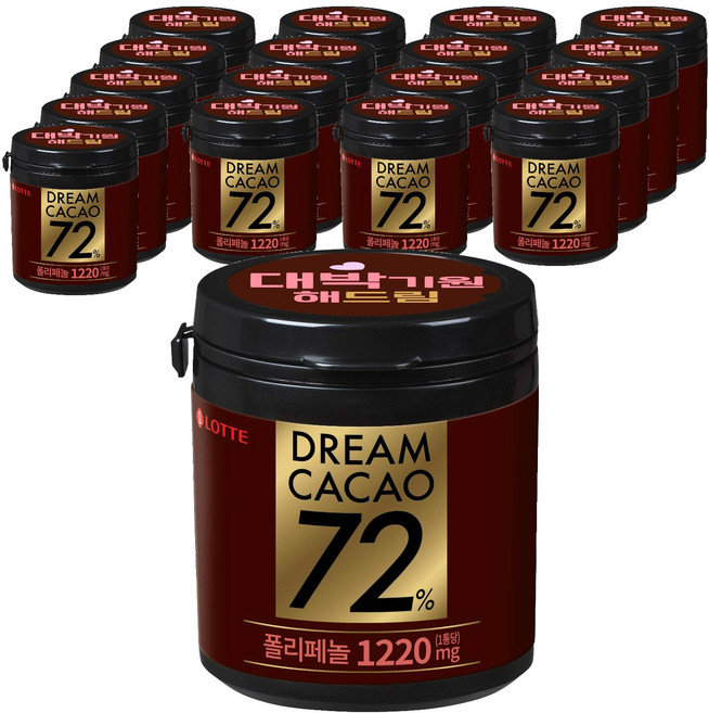 롯데웰푸드 드림카카오 초콜릿 72%, 86g, 18개