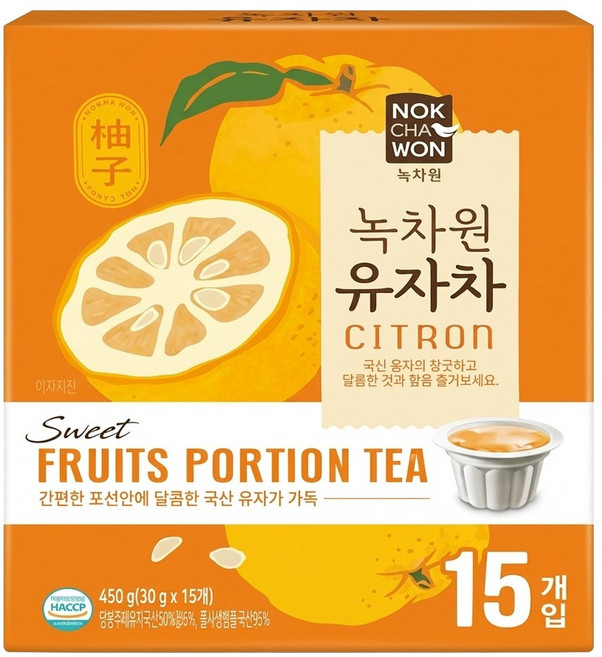 NOKCHAWON 綠茶園 蜂蜜風味柚子茶球, 15顆, 30g, 1盒