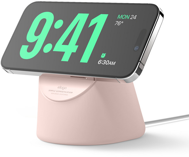 엘라고 맥세이프 실리콘 충전 스탠드 MS1, 샌드 핑크, 1개