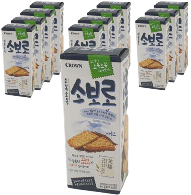 크라운 소복소복 소보로 과자, 60g, 12개