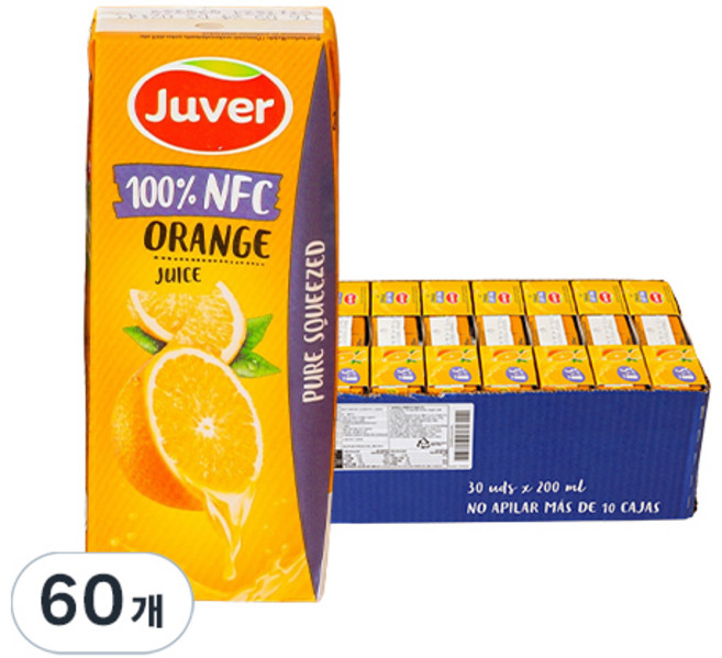 후버 오렌지주스, 200ml, 60개