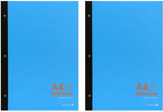 모닝글로리 5500 A4 3공 캠퍼스 유선 패드노트, 랜덤발송, 2개