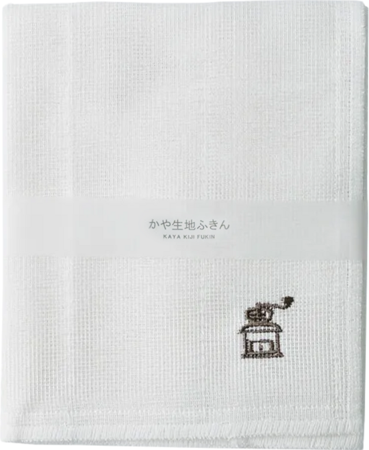 HARADA ORIMONO 原田織物 KAYA 純白刺繡蚊帳布廚房擦拭巾 天然纖維 日本產, 1條