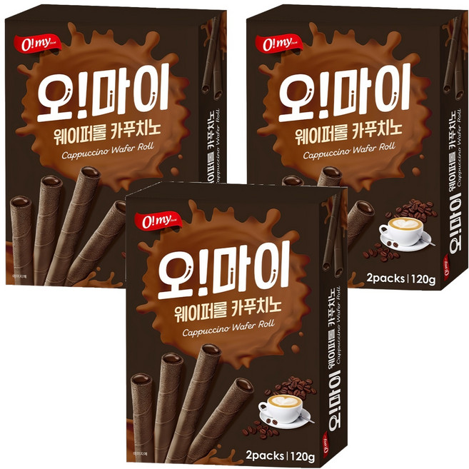 O my food 歐邁福 捲心酥 卡布奇諾口味, 3個, 120g