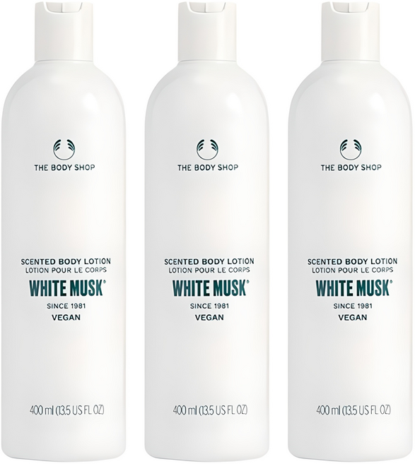 더바디샵 센티드 바디로션 화이트 머스크향, 400ml, 3개