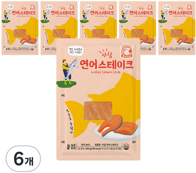 바로드숑 아침 연어스테이크, 100g, 6개