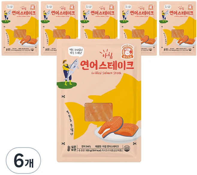 바로드숑 아침 연어스테이크, 100g, 6개 - 쿠팡