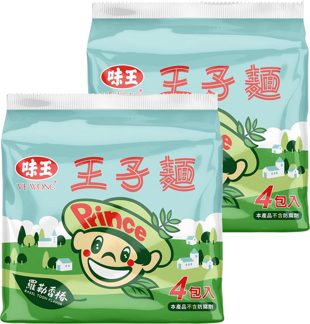 味王 王子麵 羅勒香椿口味 44g, 8包