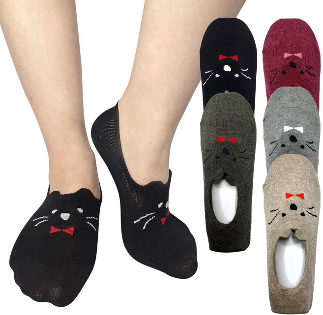 비버리힐스폴로클럽 여성용 진색 면덧신 5켤레