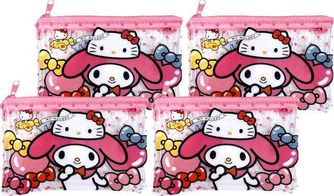 Sanrio 三麗鷗 Hello Kitty 凱蒂貓 拉鍊小物收納袋 12 x 7.5cm, 美樂蒂, 4個
