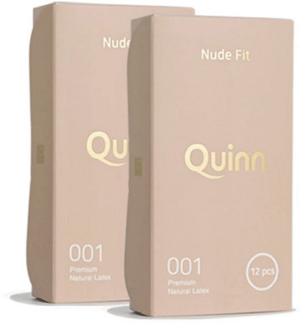Quinn 001 누드핏 무꼭지형 일반형 콘돔, 12개입, 2개