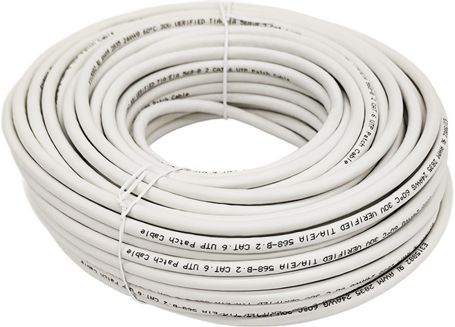 POLYWELL 寶利威爾 CAT6 網路線 PW15-W58-B300, 白色, 1條, 30m