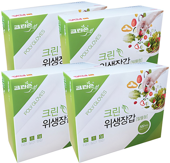 크린손 위생장갑 알뜰형, 500개입, 4개
