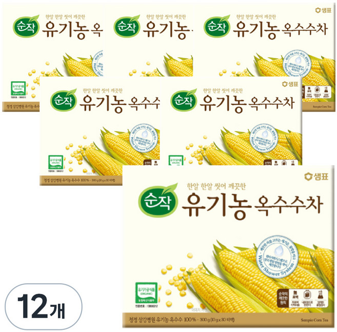 순작 유기농 옥수수차 티백, 10g, 30개입, 12개