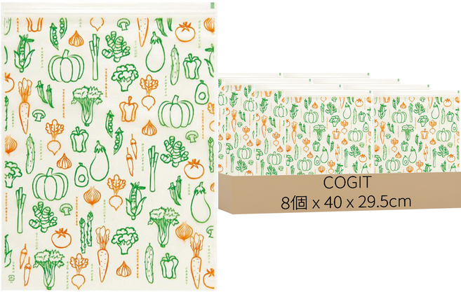 COGIT 蔬果保鮮袋, 40 x 29.5cm, 8個, 1包