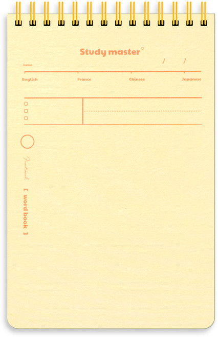 뮤니드 스프링 파스텔 상철 단어 암기 노트, 옐로우, 1개