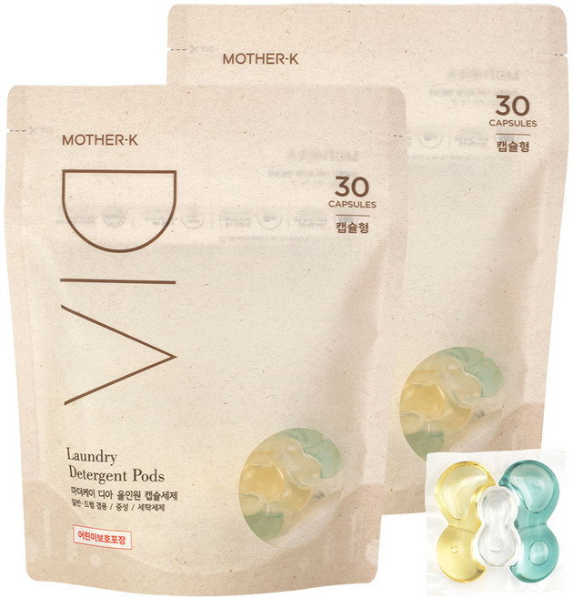마더케이 디아 고농축 올인원 유아 캡슐세제 30p, 405g, 2개