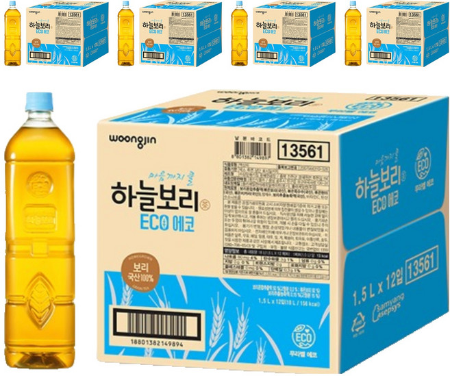 하늘보리 에코 무라벨, 1.5L, 60개