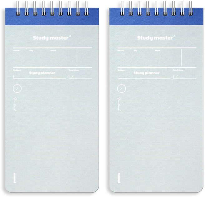 뮤니드 잇 스프링 만년 상철 100일 스터디 플래너 노트, 블루, 2개