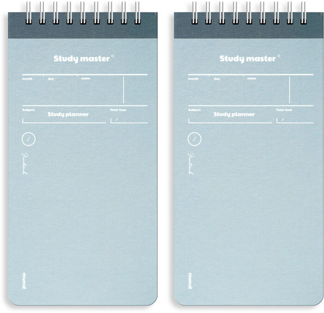 뮤니드 잇 스프링 만년 상철 100일 스터디 플래너 노트, 그레이블루, 2개