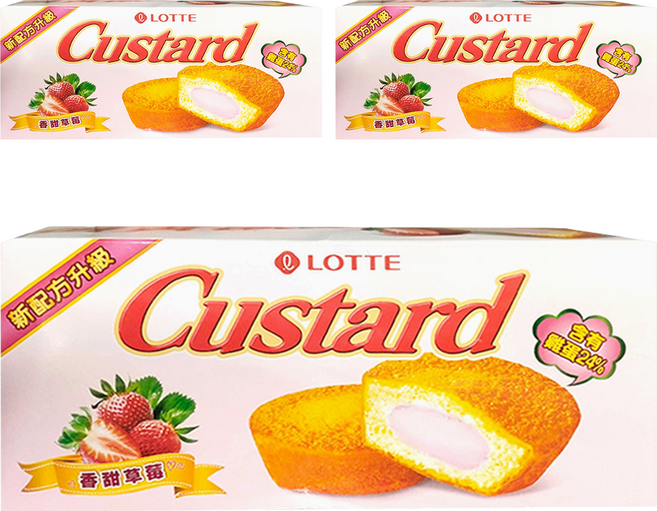 LOTTE 樂天 Custard 蛋黃派 6入, 138g, 3盒