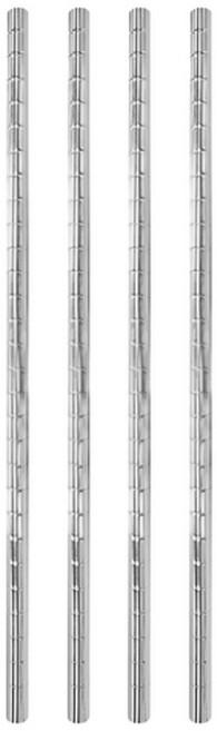 KI WISH 居家生活 鐵管插管款 鐵架專用1英吋竹節管 180cm 4支, 銀色, 1組