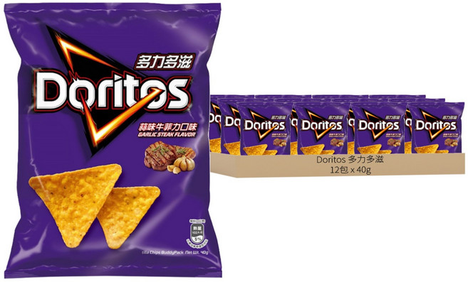 Doritos 多力多滋 玉米片 蒜味牛菲力, 40g, 12包