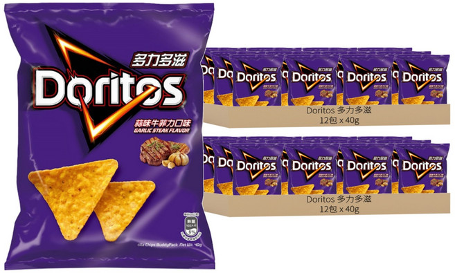 Doritos 多力多滋 玉米片 蒜味牛菲力, 40g, 24包