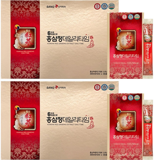 상아제약 6년근 고려 홍삼정 데일리타임 10p, 100ml, 6개