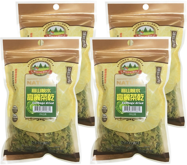 WON LAI WON 旺來旺 高山脫水高麗菜乾, 250g, 4包