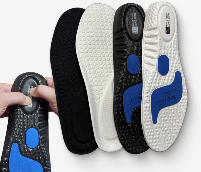 송디안 발편한 통기성 스포츠 충격 흡수 신발 깔창 블랙+화이트, 2개