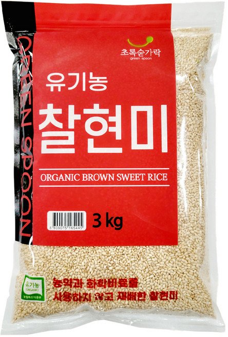 초록숟가락 유기농 찰현미, 1개, 3kg