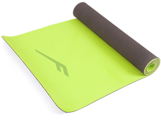 프로스펙스 TPE 양면 요가매트 6mm, 다크브라운 + 라임