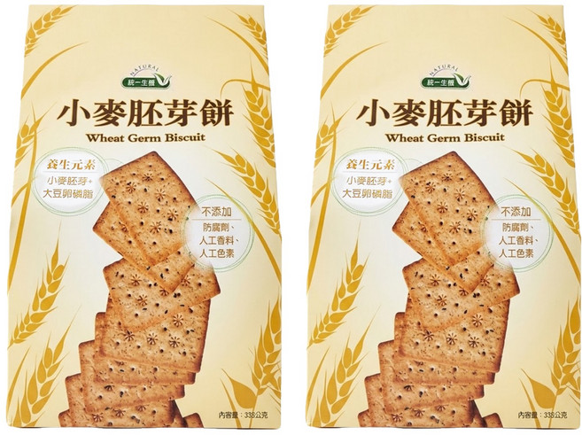 統一生機 小麥胚芽餅, 336g, 2包