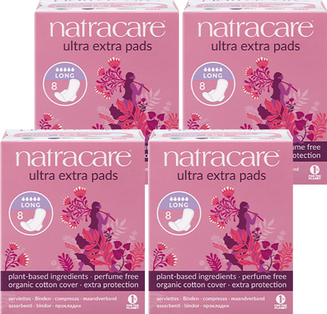 나트라케어 엑스트라 패드 생리대 날개형, 대형, 8개입, 4개