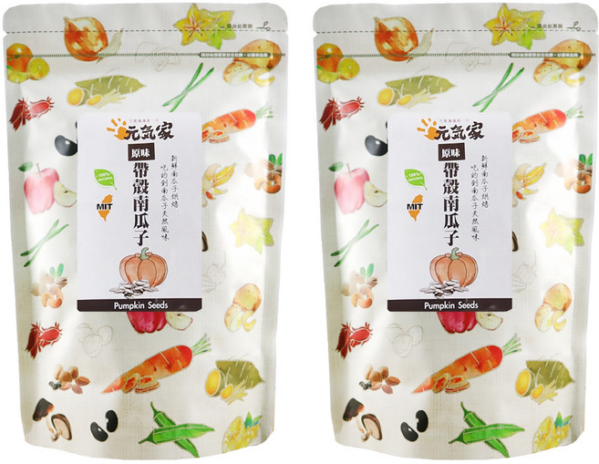 元氣家 原味帶殼南瓜子, 200g, 2包