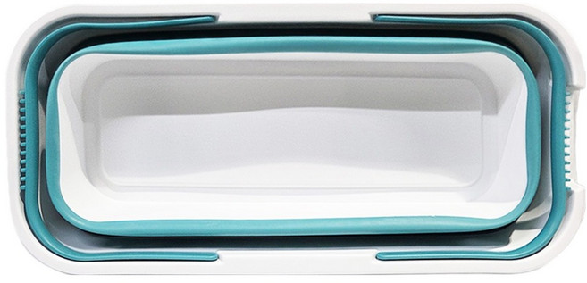 UdiLife 優的生活大師 百研 好拖多用途水桶 大 凹槽出水口 好折疊空間省, 白色 + 綠色, 1個