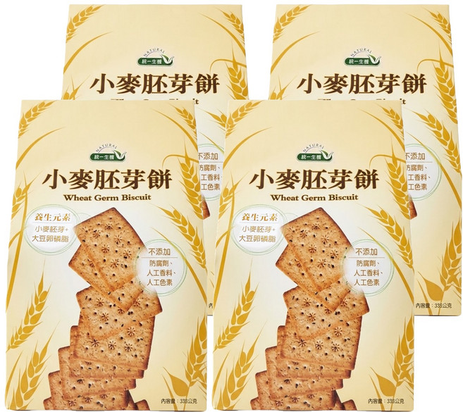 統一生機 小麥胚芽餅, 336g, 4包