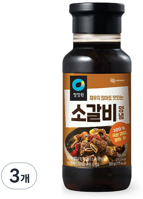 청정원 소갈비양념, 500g, 3개
